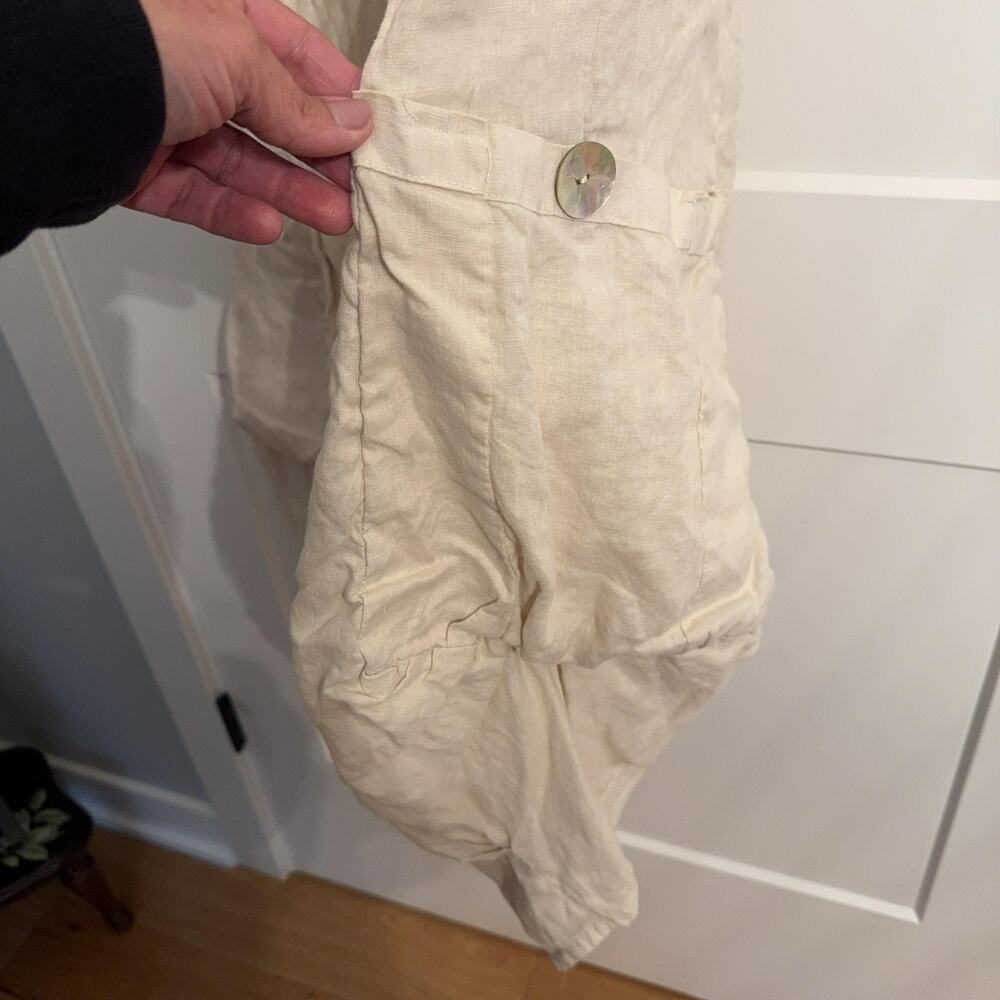Match Point Pants Sz XL Beige Linen Harem Lagenlook Pockets USA Boho Casual - Picture 10 of 10